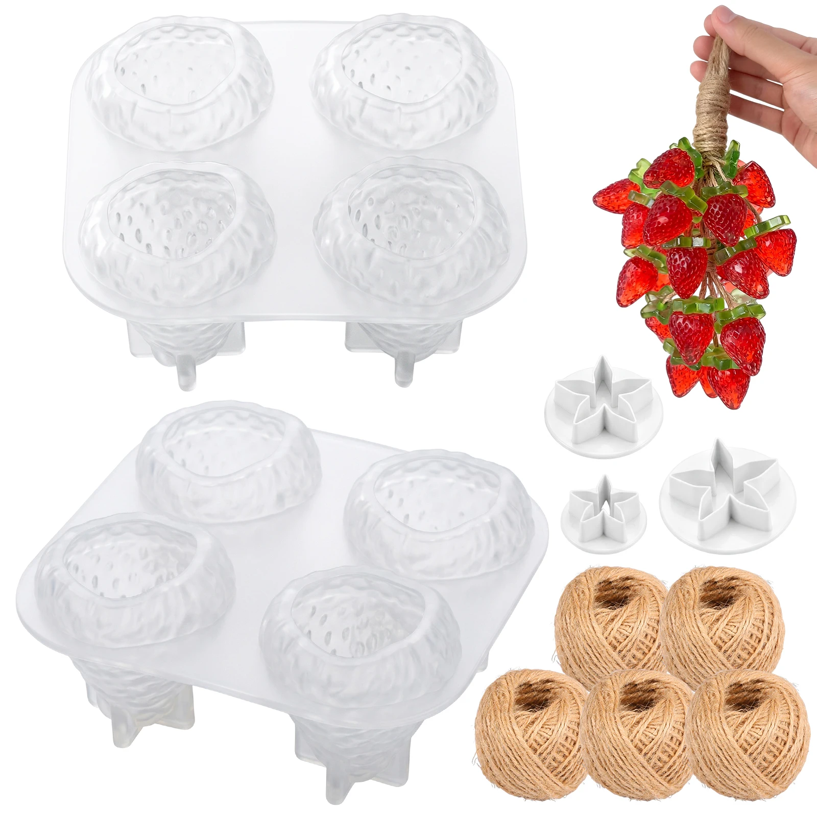 Soap Making Diy Kit - 2 Pcs Strawberry Soap Mold 4