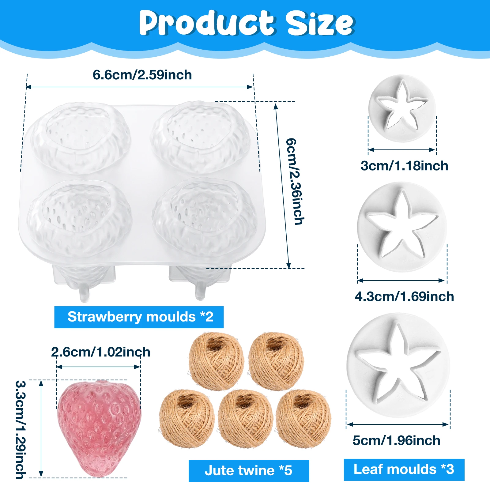 2 Pcs Strawberry Soap Mold 4 C - Soap Making Diy Kit ulasan dan harga